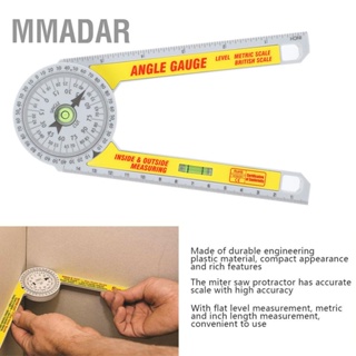 MMADAR Mitre Saw ไม้โปรแทรกเตอร์วิศวกรรมพลาสติกเครื่องมือไม้บรรทัดวัดความแม่นยำสูงสำหรับกลางแจ้ง