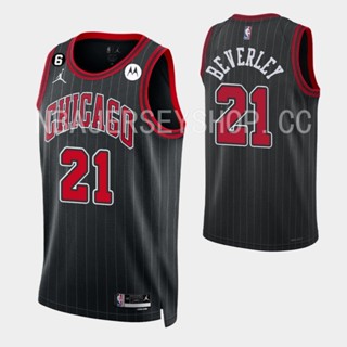 【Swingman】2022-23 Chicago Bulls #21 เสื้อกีฬาแขนสั้น ลายทีม Patrick Beverley สีดํา