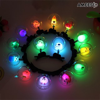 Ameesi กิ๊บติดผม LED กระพริบใส บอลลูน การ์ตูนตุ๊กตา กิ๊บติดผม ปาร์ตี้ ที่คาดผม