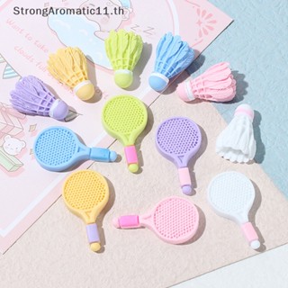 Strongaromatic ไม้แบดมินตันเรซิ่น ขนาดเล็ก สําหรับตกแต่งเสื้อผ้า สมุดภาพ เคสโทรศัพท์ DIY 10 ชิ้น