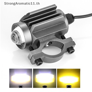 Strongaromatic หลอดไฟตัดหมอก LED 9-85V สีเหลือง และสีขาว สําหรับรถจักรยานยนต์ 1 2 ชิ้น