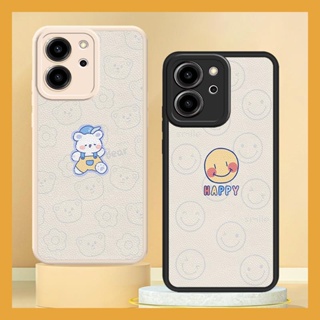 texture Cartoon Phone Case For Huawei Honor80SE 5G leather cute protective luxurious Back Cover Phone lens protection simple