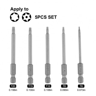 Torx ดอกไขควง เหล็กอัลลอย สีเทา T6 T8 T10 T15 T20 5 ชิ้น