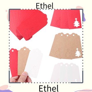 Ethel1 ป้ายแท็กกระดาษคราฟท์ ลายคริสต์มาส DIY สําหรับแขวนตกแต่งการ์ด ห่อของขวัญ 50 ชิ้น