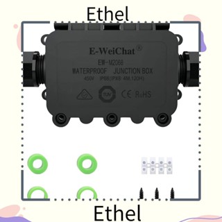 Ethel1 กล่องแยกสายเคเบิล PA66 ไนล่อน 5-12 มม. กันน้ํา แบบพกพา สีดํา 16A 450V สําหรับช่างไฟฟ้า