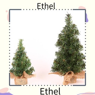 Ethel1 ต้นคริสต์มาสจิ๋ว ฐานไม้ สําหรับตกแต่งบ้าน เทศกาล ปาร์ตี้