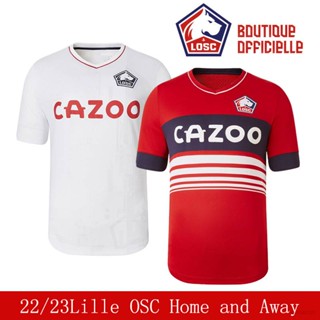 เสื้อกีฬาแขนสั้น ลายทีมชาติฟุตบอล Lille OSC 2022-2023 ชุดเหย้า สําหรับผู้ชาย และผู้หญิง