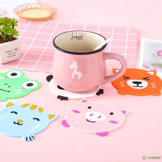 แผ่นซิลิโคนรองแก้วกาแฟ รูปการ์ตูนสัตว์ มีฉนวนกันความร้อน อุปกรณ์เสริม สําหรับห้องครัว