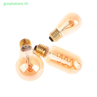 Greatshore หลอดไฟทังสเตน LED ST64 หรี่แสงได้ สไตล์เรโทร สําหรับโคมไฟระย้า E27