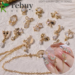 Rebuy จี้คริสตัล พลอยเทียม รูปหมี โอปอลแวววาว สําหรับตกแต่งเล็บ DIY