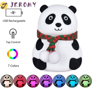 Jeromy โคมไฟตั้งโต๊ะ LED ซิลิโคน ลายแพนด้า แพนด้า แพนด้า สร้างสรรค์ USB