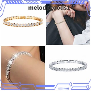 Melodygoods1 สร้อยข้อมือแฟชั่น หรูหรา แวววาว สไตล์ฮิปฮอป