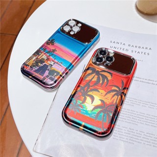 Seaside COCOS เคสนิ่ม กันกระแทก หน้าต่าง ขนาดใหญ่ สําหรับ iPhone 12 13 14 Pro max