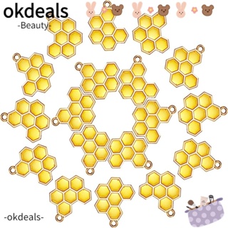 Okdeals จี้รูปรังผึ้ง ขนาดเล็ก สําหรับทําเครื่องประดับ งานฝีมือ DIY