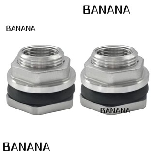 Banana1 อะแดปเตอร์หัวต่อถังเก็บน้ํา สเตนเลส 304 NPT ตัวเมีย 3/4 นิ้ว กันสนิม สีเงิน 2 ชิ้น