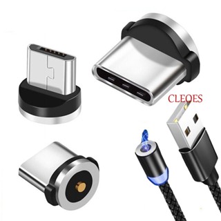 Cleoes อะแดปเตอร์สายชาร์จแม่เหล็ก USB Type C หมุนได้ 360 องศา