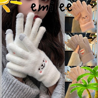 EMILEE ถุงมือผ้าถัก ให้ความอบอุ่น หน้าจอสัมผัส สําหรับผู้หญิง