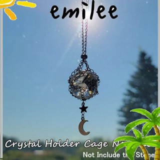 Emilee สร้อยคอโลหะ คริสตัล ตาข่าย สีทอง สีเงิน ที่วางคริสตัล สร้อยคอ สร้อยคอ เครื่องประดับทองแดง ที่ใส่หิน เปลี่ยนได้ สร้อยคอผู้หญิง ผู้ชาย
