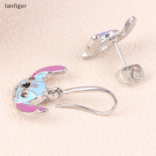 Lanf เครื่องประดับ ต่างหูโลหะ จี้การ์ตูน Lilo &amp; Stitch Kawaii Stitch สําหรับผู้หญิง