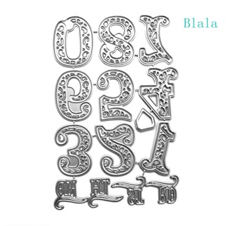 Blala Numbers แผ่นแม่แบบโลหะ ตัดลายนูน สําหรับตกแต่งสมุด อัลบั้ม แสตมป์ กระดาษ การ์ด DIY