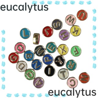 Eucalytus1 ลูกปัดอัลลอย ลายตัวอักษร A-z 8 มม. หลากสี 52 ชิ้น