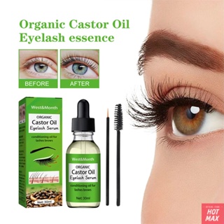 West&amp;Month Castor Oil Eyelash Growth Essential Oil ความยาวและความหนา Natural Dense Moisturizing Curling [hotmax]