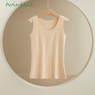 Twinkle1 เสื้อกล้าม ผ้าฟลีซ ไร้รอยต่อ ป้องกันไฟฟ้าสถิตย์ สีพื้น สไตล์เกาหลี เยอรมัน แฟชั่นฤดูใบไม้ร่วง ฤดูหนาว สําหรับผู้หญิง