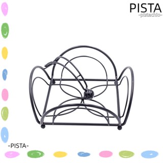 Pista ที่วางกระดาษทิชชู่ ทรงสี่เหลี่ยม ขนาด 8 X 8 X 4.1 นิ้ว พร้อมแขนถ่วงน้ําหนัก สีดํา สําหรับตกแต่งโต๊ะ ห้องครัว