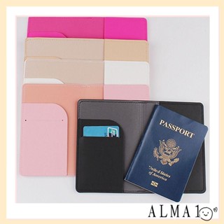 Alma ปกหนังสือเดินทาง ซองหนัง PU ที่ใส่บัตรเครดิต ที่ใส่หนังสือเดินทาง กระเป๋าสตางค์ แบบพกพา กระเป๋าป้องกัน