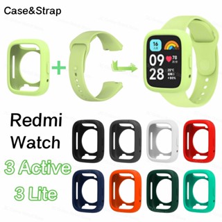 2in1 เคสนาฬิกาข้อมือ แบบนิ่ม สําหรับ Xiaomi Redmi Watch 3 Redmi Watch 3active 3 lite