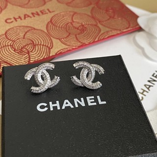 ต่างหูสตั๊ด เหล็กไทเทเนียม จี้โลโก้ตัวอักษร Chanel เครื่องประดับ สําหรับผู้หญิง