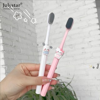 JULYSTAR แปรงสีฟันขนนุ่มการ์ตูนน่ารักสีลูกอมนักเรียนผู้ใหญ่ในครัวเรือนแปรงสีฟันผมละเอียดทำความสะอาดลึกแปรงสีฟันขนนุ่มกำมะหยี่ความหนาแน่นสูง