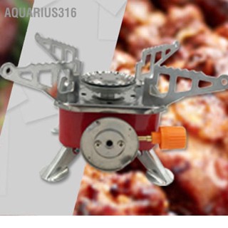 Aquarius316 เตากลางแจ้ง Windproof Strong Fire Mini Quadrate Gas Stove Portable Camping Picnic