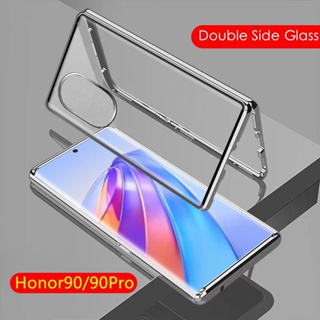 เคสโทรศัพท์มือถือกระจกนิรภัย แบบแม่เหล็ก สองด้าน สําหรับ Honor 90 Pro Honor90 5G Honor 90Pro Honor90Pro 2023