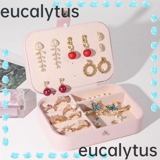 Eucalytus1 กล่องใส่เครื่องประดับ แหวน ต่างหู ขนาดเล็ก สําหรับเดินทาง