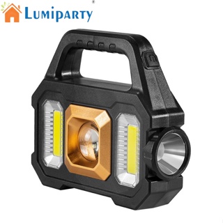 Lumiparty ไฟฉาย Led แบบพกพา พร้อมที่จับ พลังงานสูง สว่างมาก ชาร์จ Usb สําหรับตั้งแคมป์กลางแจ้ง สปอตไลท์