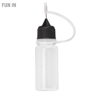 Fun IN 10pcs เข็มปลาย Applicator ขวด 10ml นุ่มโปร่งแสงปลายเข็มขวดบีบสำหรับหมึกสัก