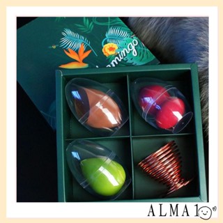 Alma ชุดพัฟฟองน้ําแต่งหน้า 6 ชิ้น พร้อมที่วางเครื่องปั่นแต่งหน้า 1 ชิ้น หลากสี