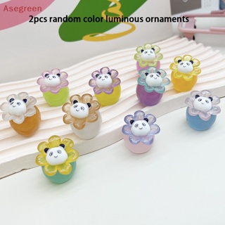 [Asegreen] ตุ๊กตาแพนด้า เรืองแสง สีแคนดี้ สําหรับตกแต่งรถยนต์ 2 ชิ้น