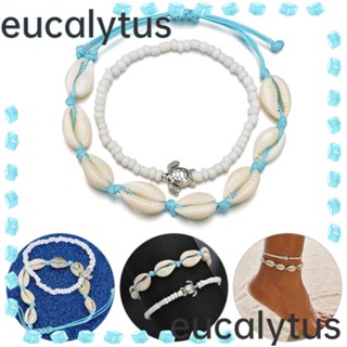 Eucalytus1 2 ชุด สร้อยข้อเท้า ปรับได้ ชายหาด แฟชั่น เครื่องประดับเท้า