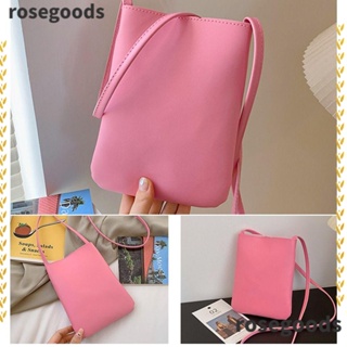 Rosegoods1 กระเป๋าสะพายไหล่ สะพายข้าง หนัง PU สีพื้น อเนกประสงค์ สําหรับใส่โทรศัพท์มือถือ