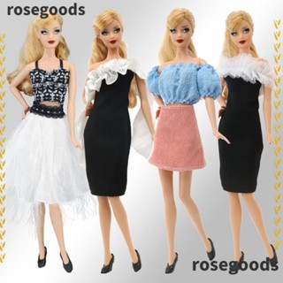 Rosegoods1 ชุดเดรสกระโปรงสั้น ลายดอกไม้ ขนาด 30 ซม. DIY สําหรับตุ๊กตา