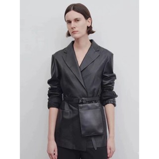 [New autumn] THE * ROW leather jacket for women 2023 spring, autumn and winter New Korean design niche casual suit suit jacket GAA9