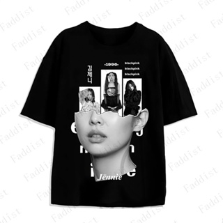 เสื้อยืดแขนสั้นลําลอง คอกลม ผ้าฝ้าย พิมพ์ลาย Kpop Blackpink LISA JENNIE ROSE JISOO BORN PINK สําหรับผู้ชาย และผู้หญิง