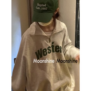 Moon เสื้อกันหนาว เสื้อคลุม ย้อนยุคในอเมริกา oversize 2023 NEW AG081002