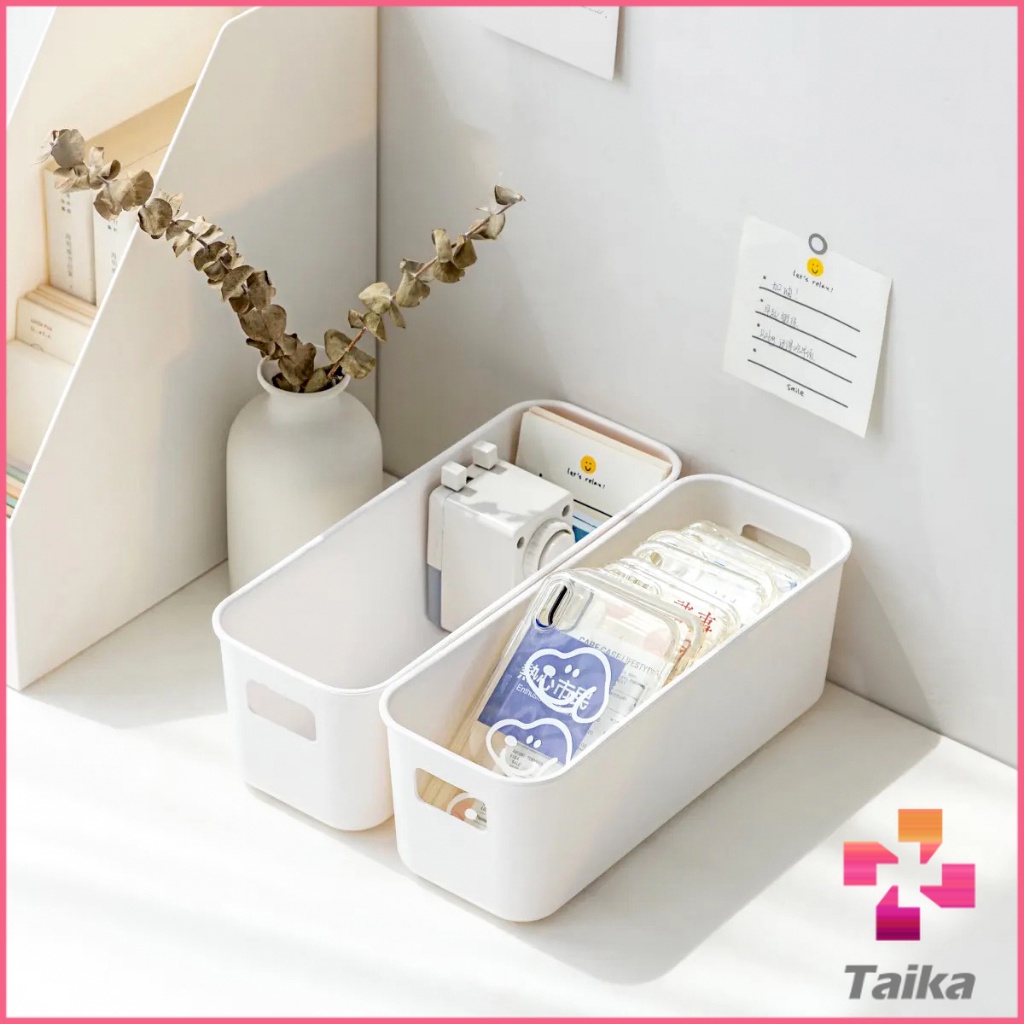 Taika กล่องเก็บของมินิมอล กล่องเก็บผลิตภัณฑ์ดูแลผิว จัดระเบียบบนโต๊ะ Desktop storage box