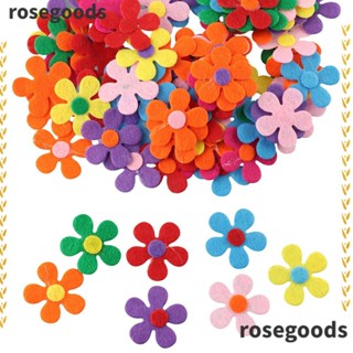 Rosegoods1 ดอกไม้ผ้าสักหลาด 1.1 นิ้ว คละสี สําหรับตกแต่งงานฝีมือ DIY 120 ชิ้น