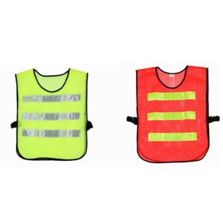 เสื้อสะท้อนแสง เสื้อทำจากตาข่ายไนล่อนโพลี มีให้เลือกทั้งแบบสีส้มและสีเขียวสะท้อนแสง เยี่ยม