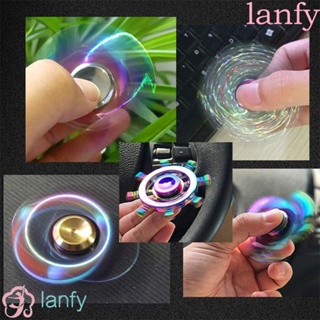 Lanfy สปินเนอร์โลหะ รูปปีกมังกร สีรุ้ง เสียงเบา ความเร็วสูง กันความวิตกกังวล สําหรับเด็ก