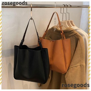 Rosegoods1 กระเป๋าถือ หนัง PU ความจุขนาดใหญ่ สําหรับผู้หญิง